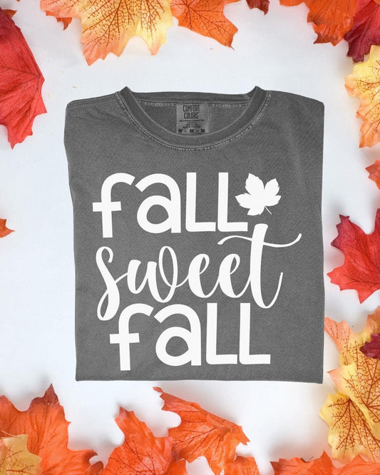Fall Sweet Fall Comfort Colors Tee Autumn Graphic TShirt Cozy Fall Outfit Customizoo