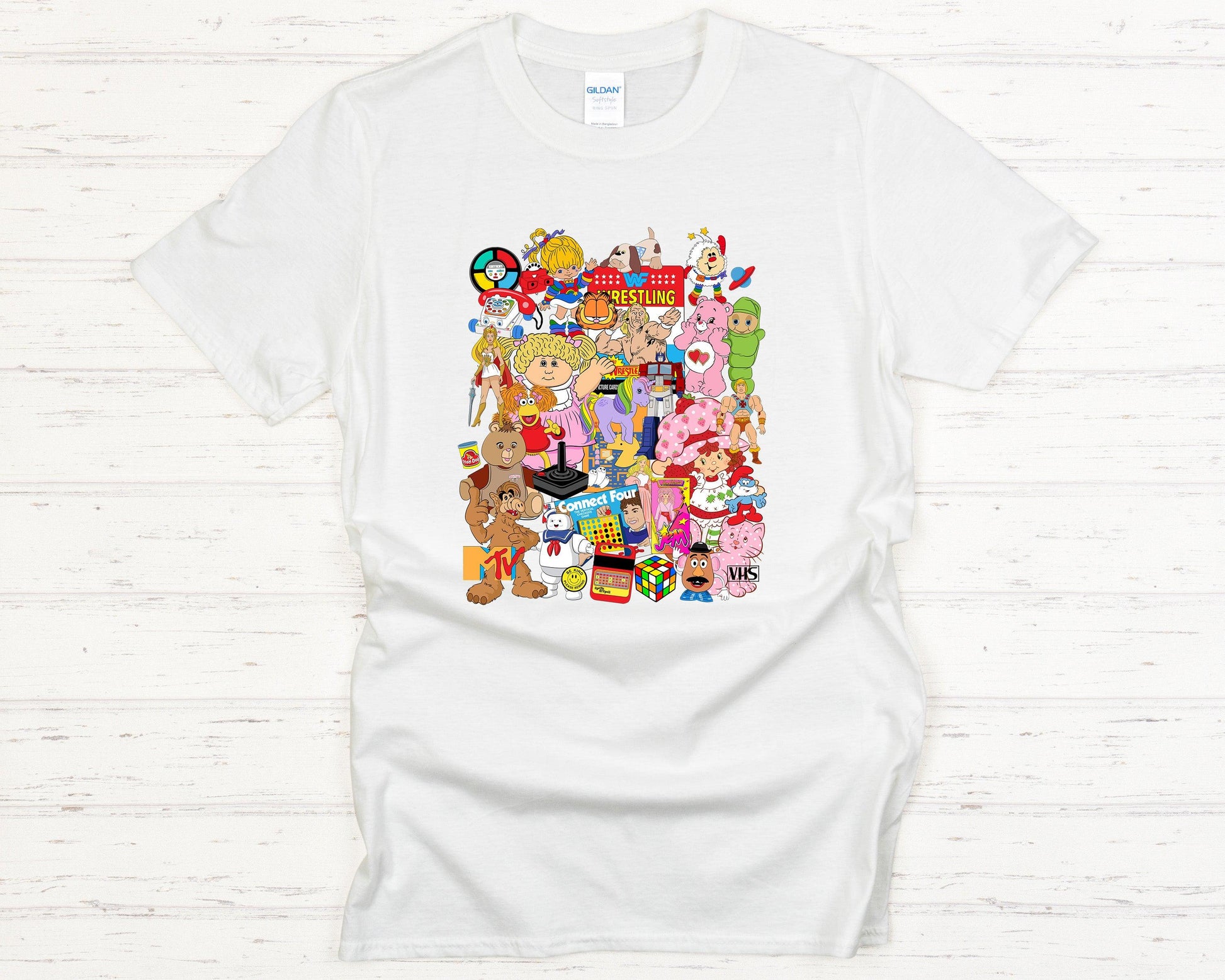 80s T-Shirt Nostalgia Vintage Retro Graphic Tee Throwback Pop Culture Toys Characters Shirt