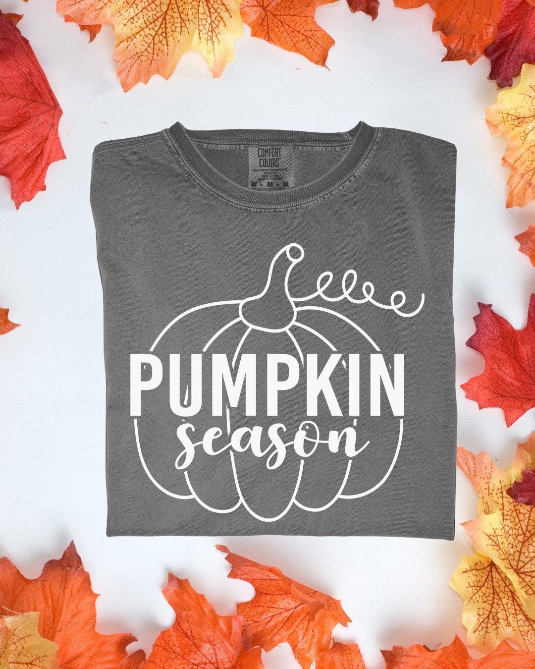 Pumpkin Season Comfort Colors Tee Autumn Graphic TShirt Cozy Fall Outfit Customizoo