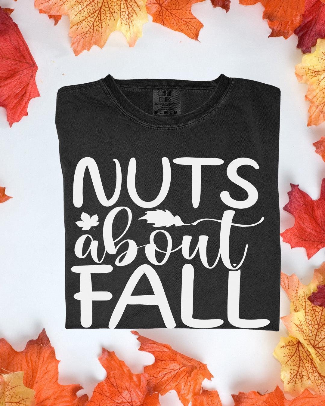Nuts about Fall Comfort Colors Tee Autumn Graphic TShirt Cozy Fall Outfit Customizoo
