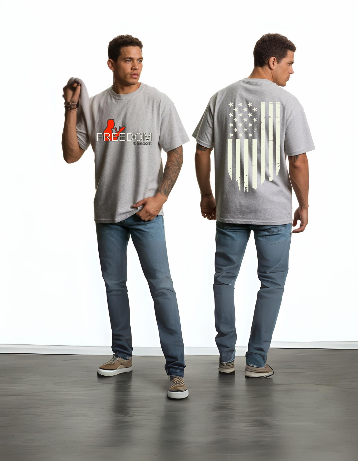 Charlie Kirk Memorial Tee Freedom Silhouette 100% Cotton