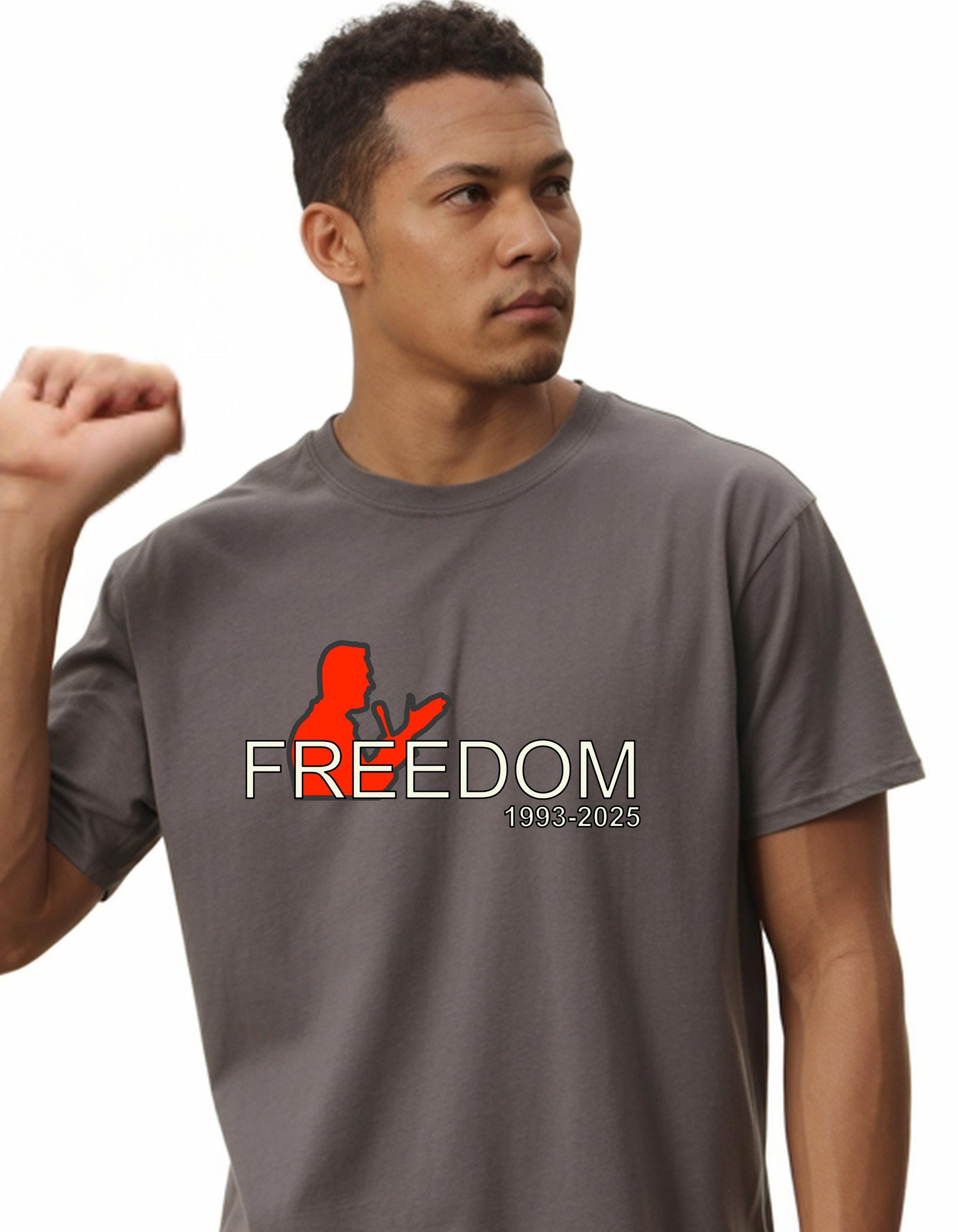 Charlie Kirk Memorial Tee Freedom Silhouette 100% Cotton