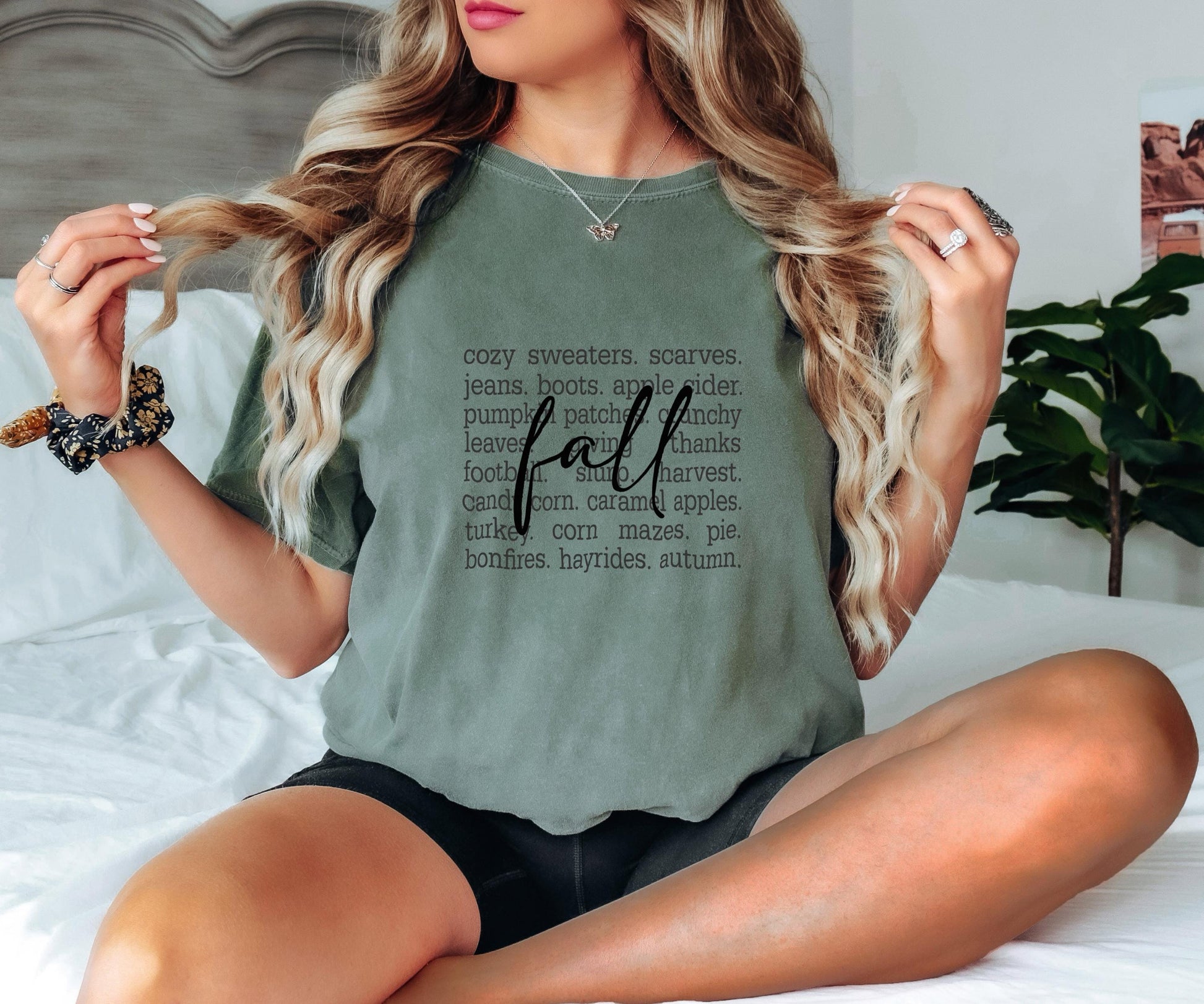 Autumn Shirt Colorful Fall Words Tee Cozy Sweaters Boots Pumpkin Spice Top