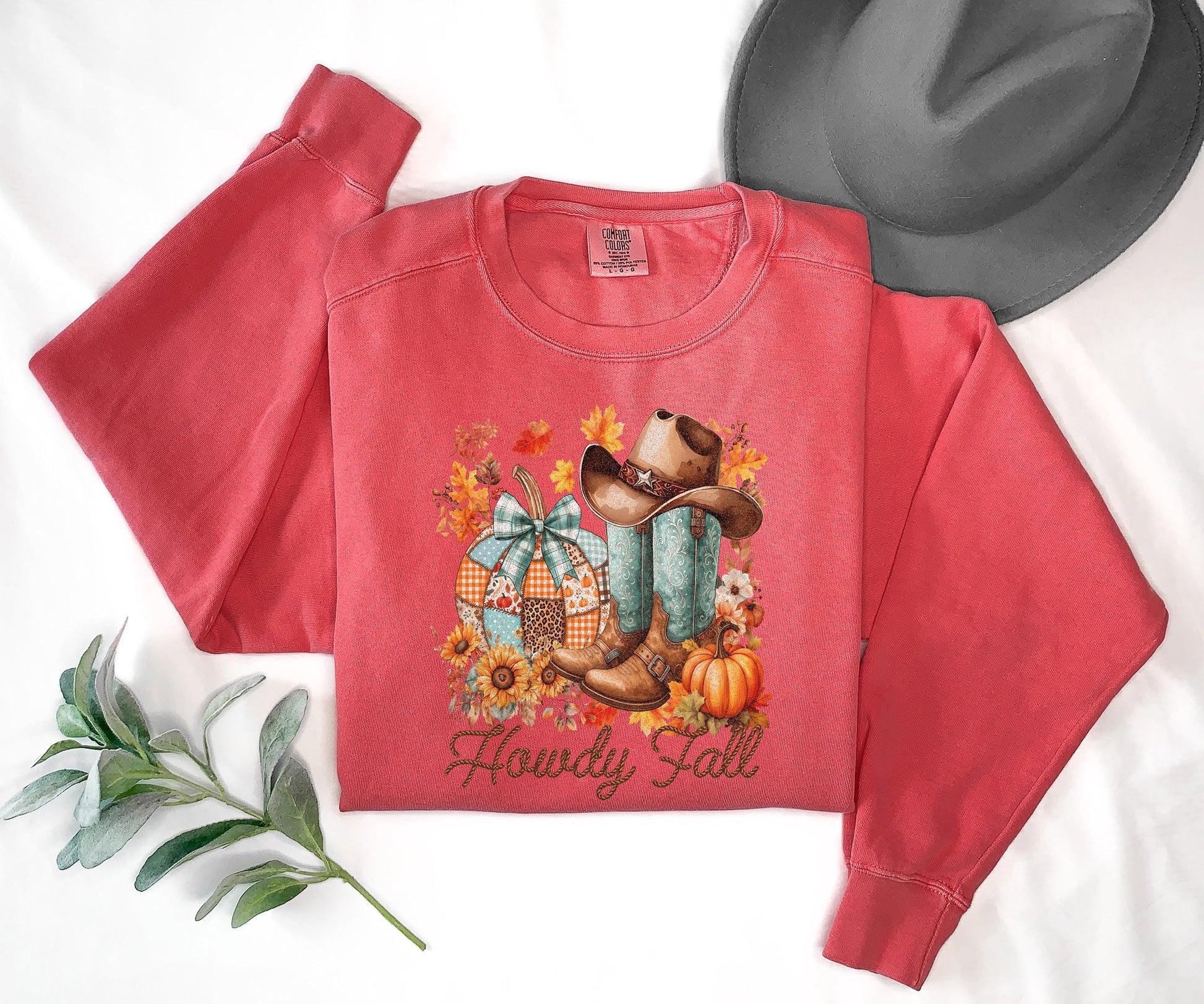 Howdy Fall Shirt Western Fall Graphic Tee Cowgirl Boots Pumpkins Autumn Outfit