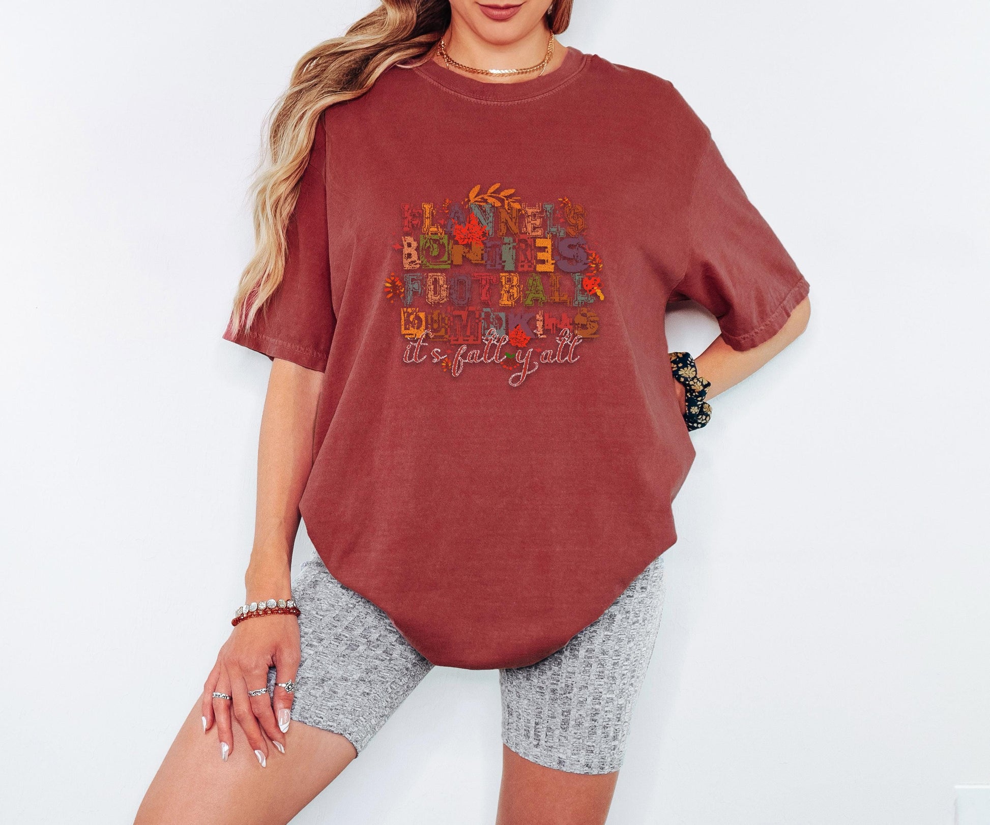 It's Fall Y'all Shirt Fall Graphic Tee Flannels Bonfires Football Pumpkins Top