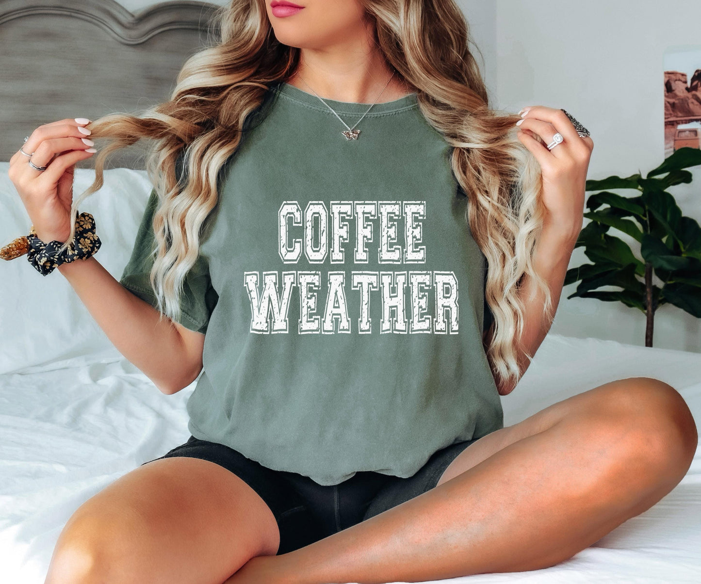 Coffee Weather Shirt Fall Graphic Tee Cozy Autumn Coffee Lover Gift Top