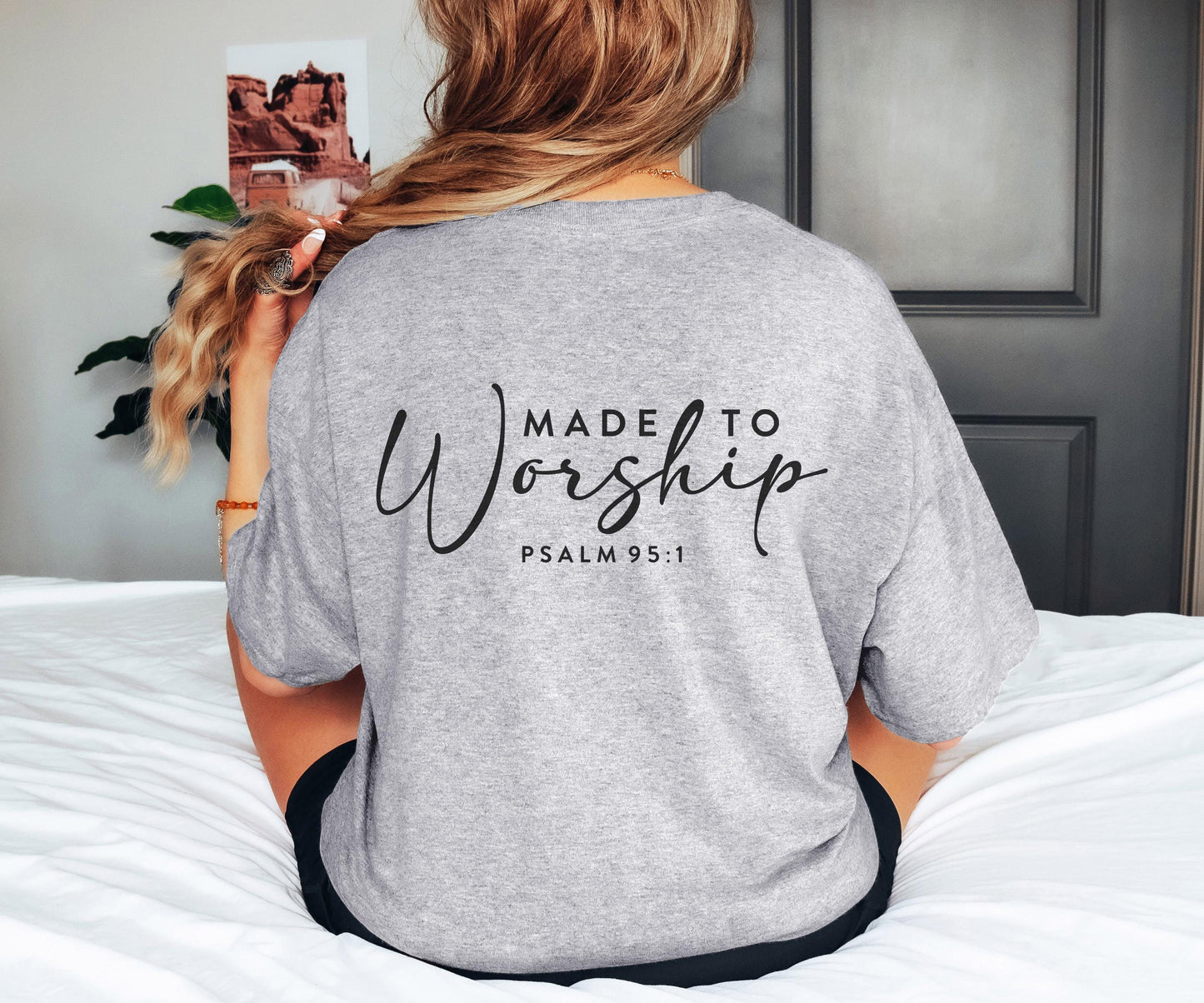 Made to Worship Psalm 95:1 Hoodie Christian Bible Verse Clothing Unisex Religious Gift