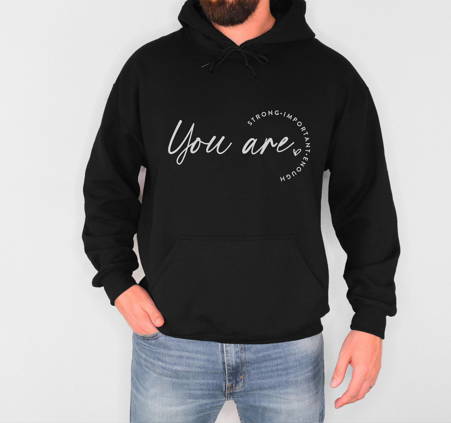 You Are Strong Important Enough Hoodie Christian Bible Verse Clothing Unisex Religious Gift