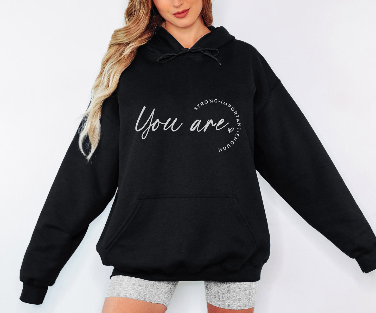 You Are Strong Important Enough Hoodie Christian Bible Verse Clothing Unisex Religious Gift