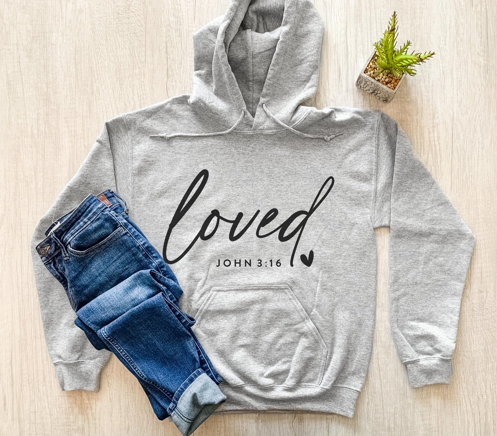 Loved with heart John 3:16 Shirt Christian Bible Verse Clothing Unisex Religious Gift