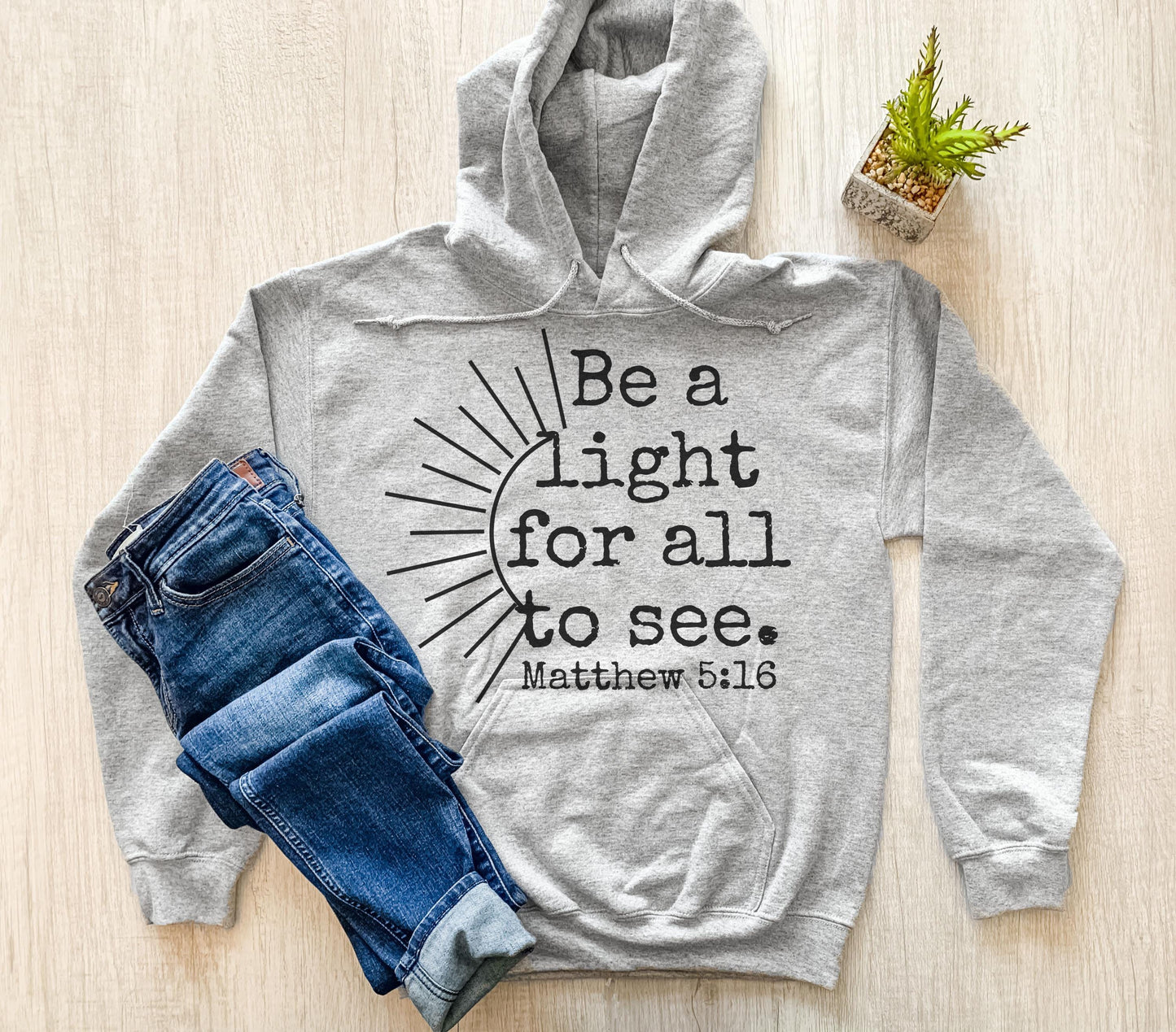 Be the Light Matthew 5:16 Shirt Christian Bible Verse Clothing Unisex Religious Gift