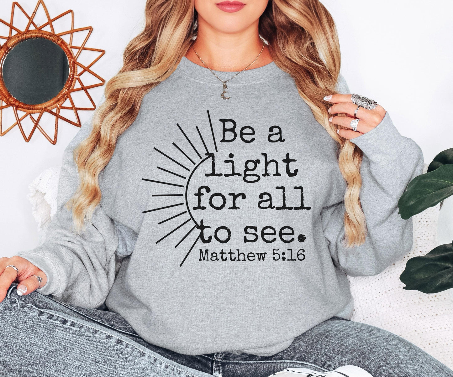 Be the Light Matthew 5:16 Shirt Christian Bible Verse Clothing Unisex Religious Gift