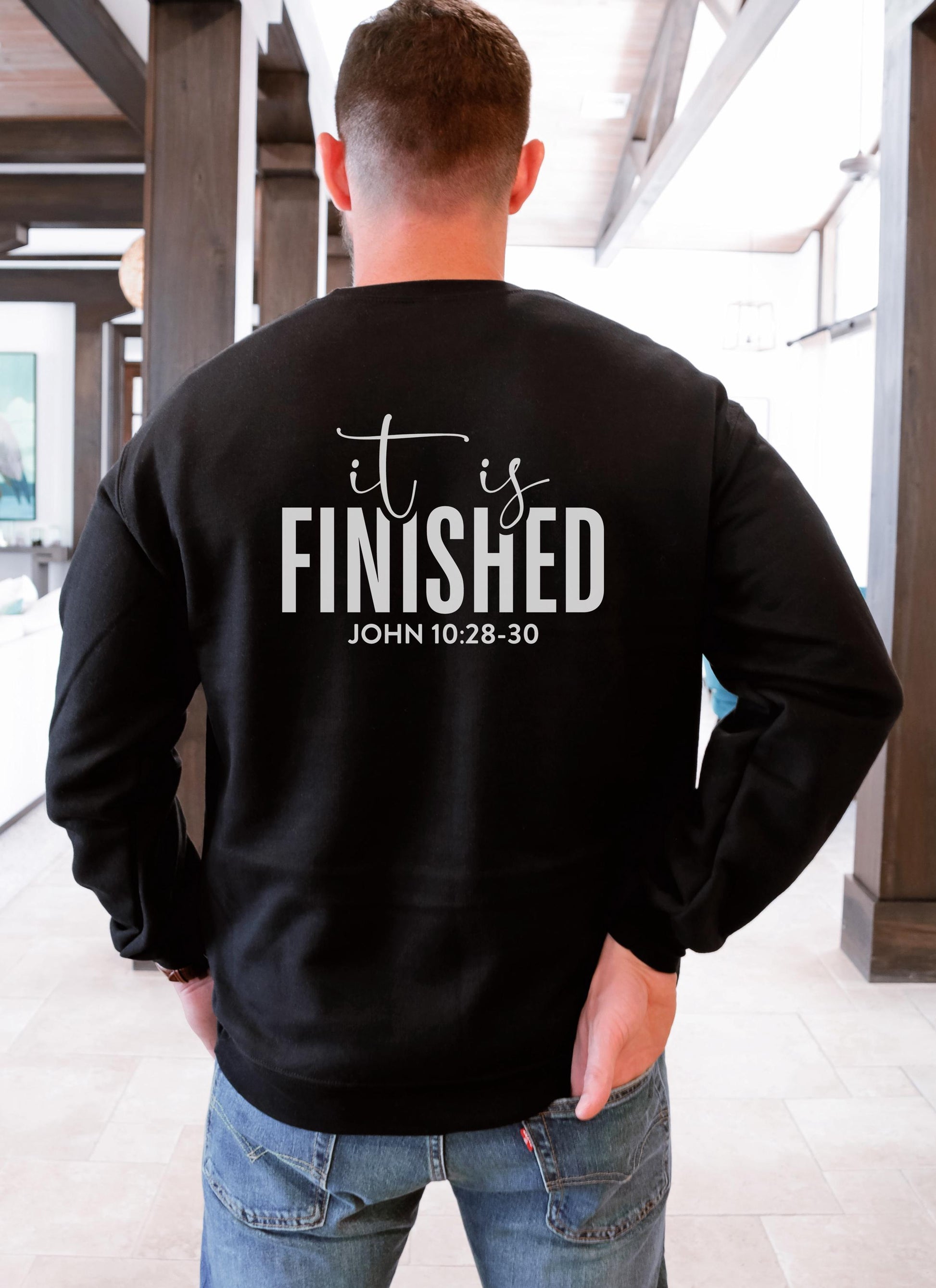 It is Finished John 10:28-30 Christian Apparel Bible Verse Clothing Unisex Religious Gift