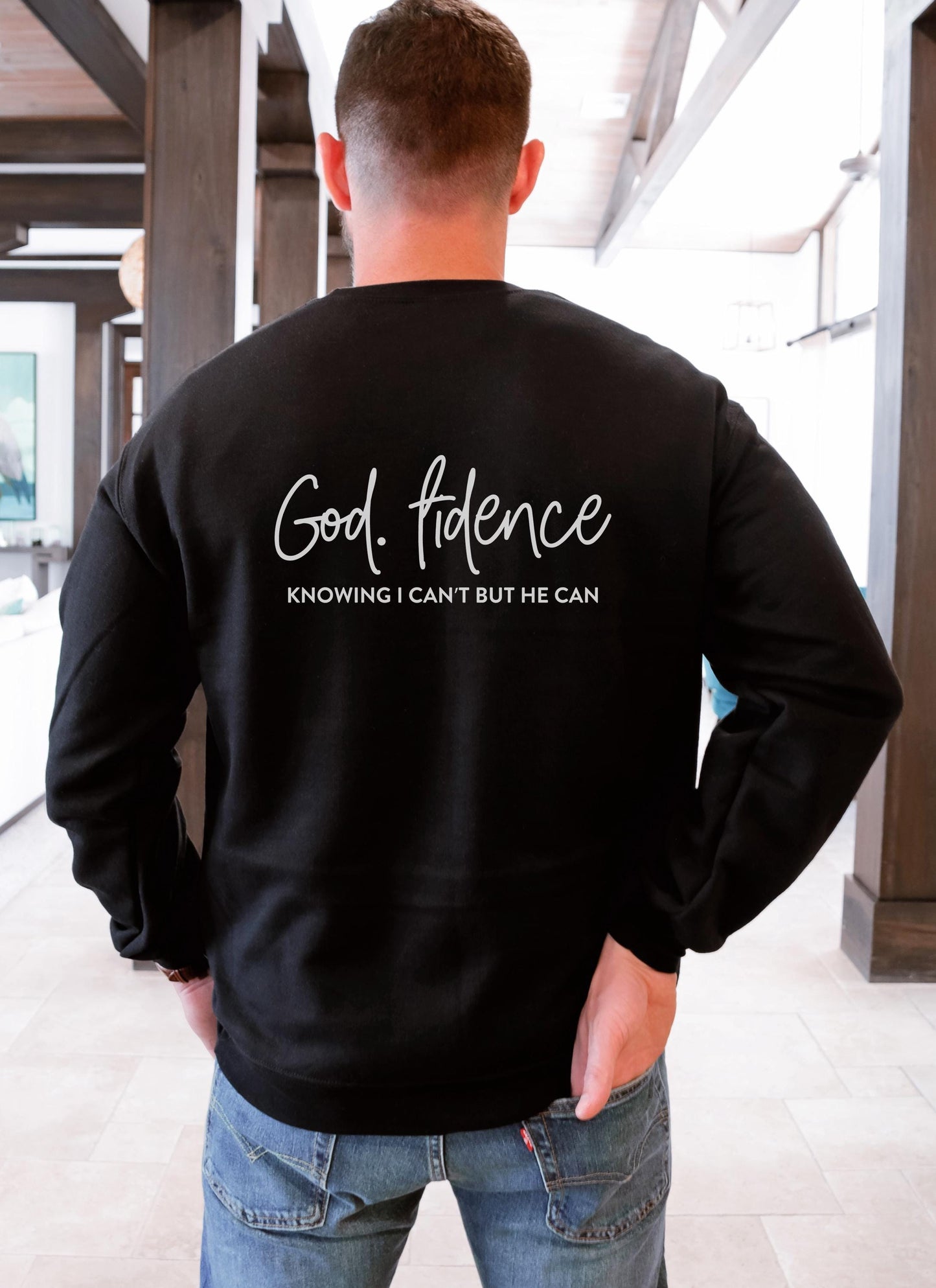 God. fidence, Knowing I Can't but He Can - Christian Apparel Bible Verse Clothing Unisex Religious Gift