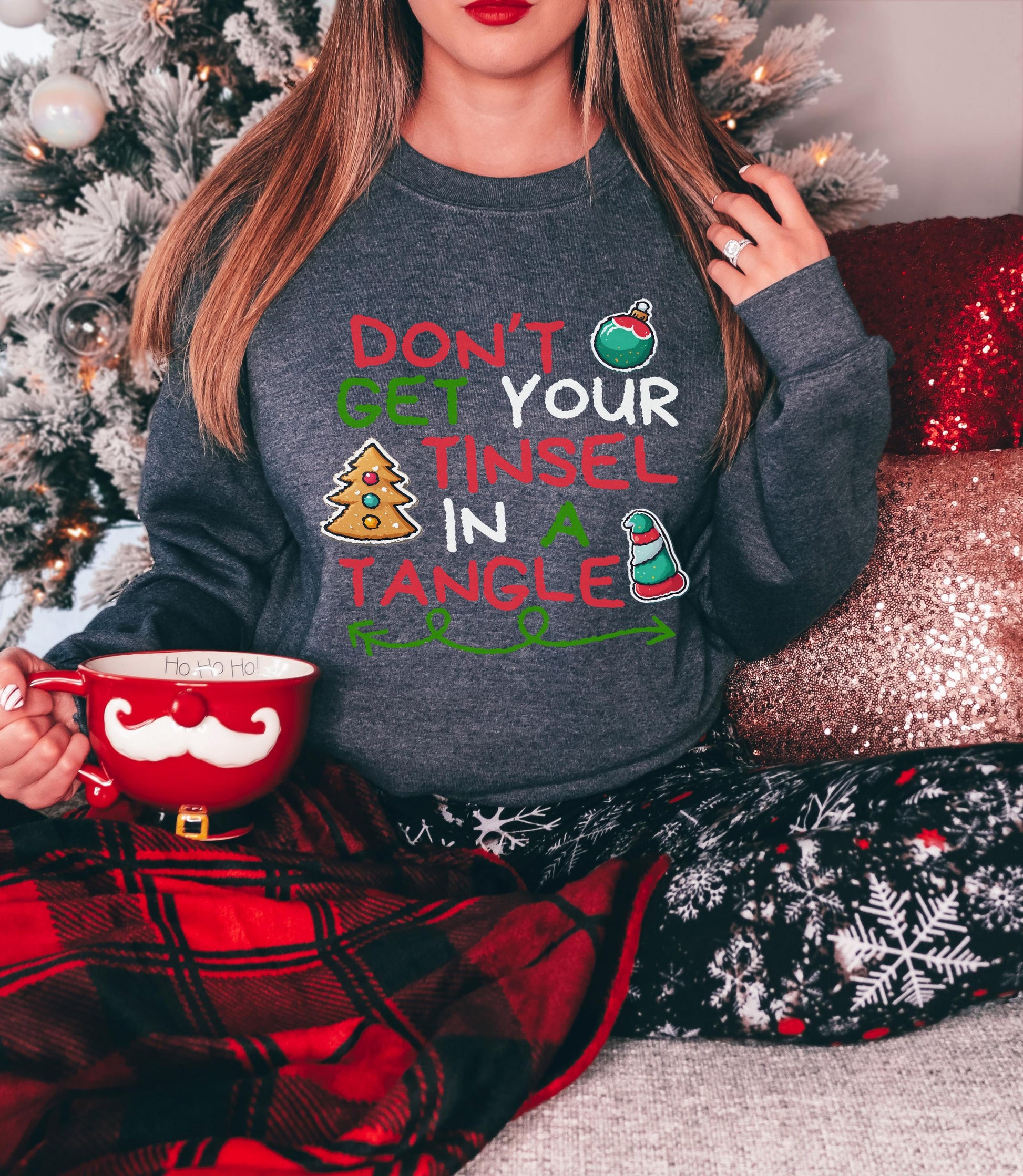 Christmas Tinsel Tangle Shirt – Funny Xmas Tee – Holiday Humor Sweatshirt, Hoodie, Infant, Adult Sizes