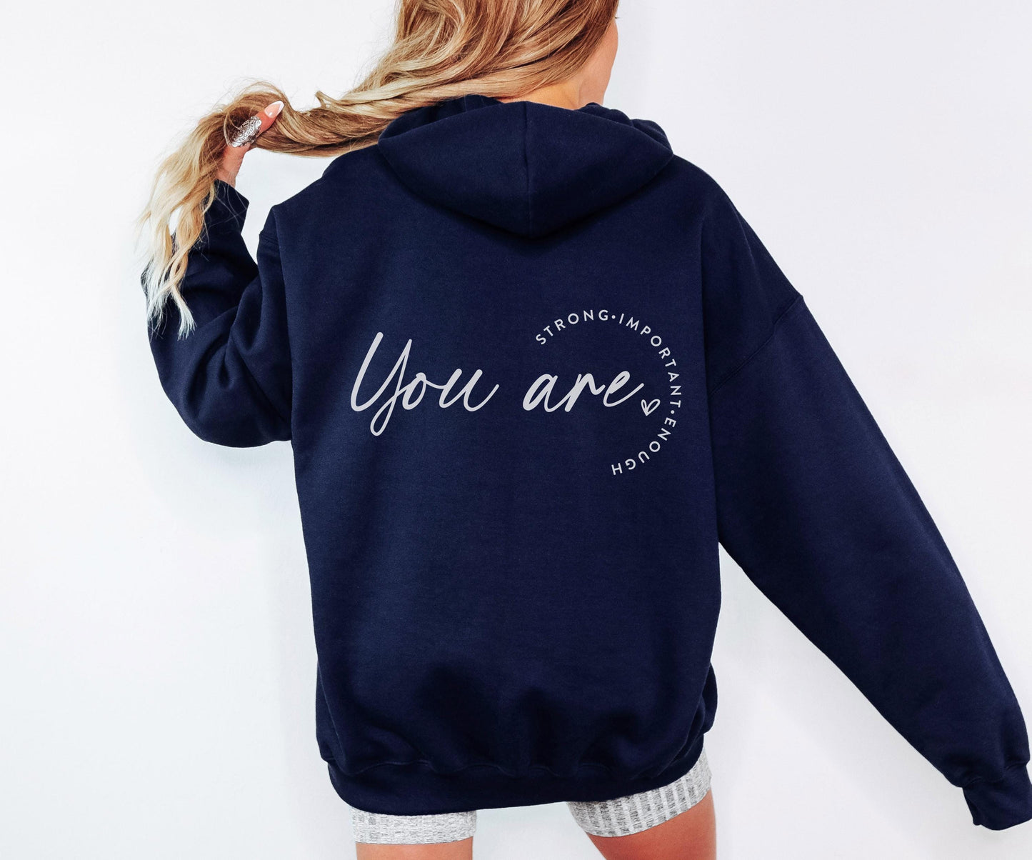 You Are Strong Important Enough Hoodie Christian Bible Verse Clothing Unisex Religious Gift