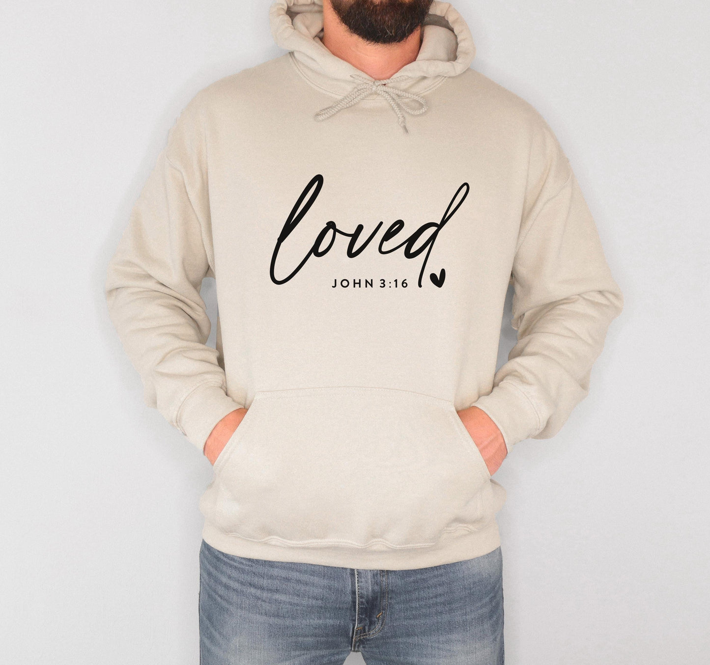 Loved with heart John 3:16 Shirt Christian Bible Verse Clothing Unisex Religious Gift