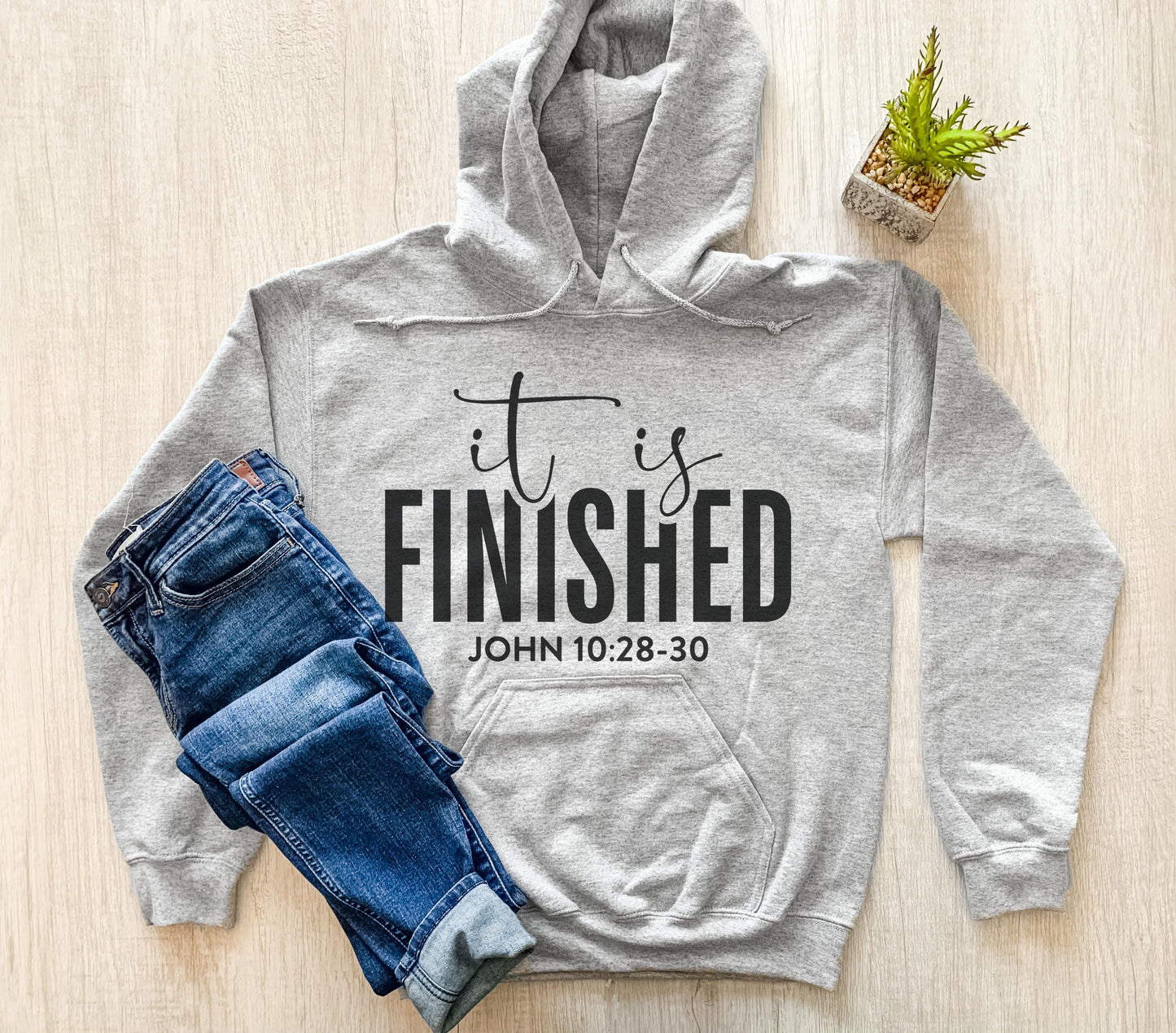 It is Finished John 10:28-30 Christian Apparel Bible Verse Clothing Unisex Religious Gift