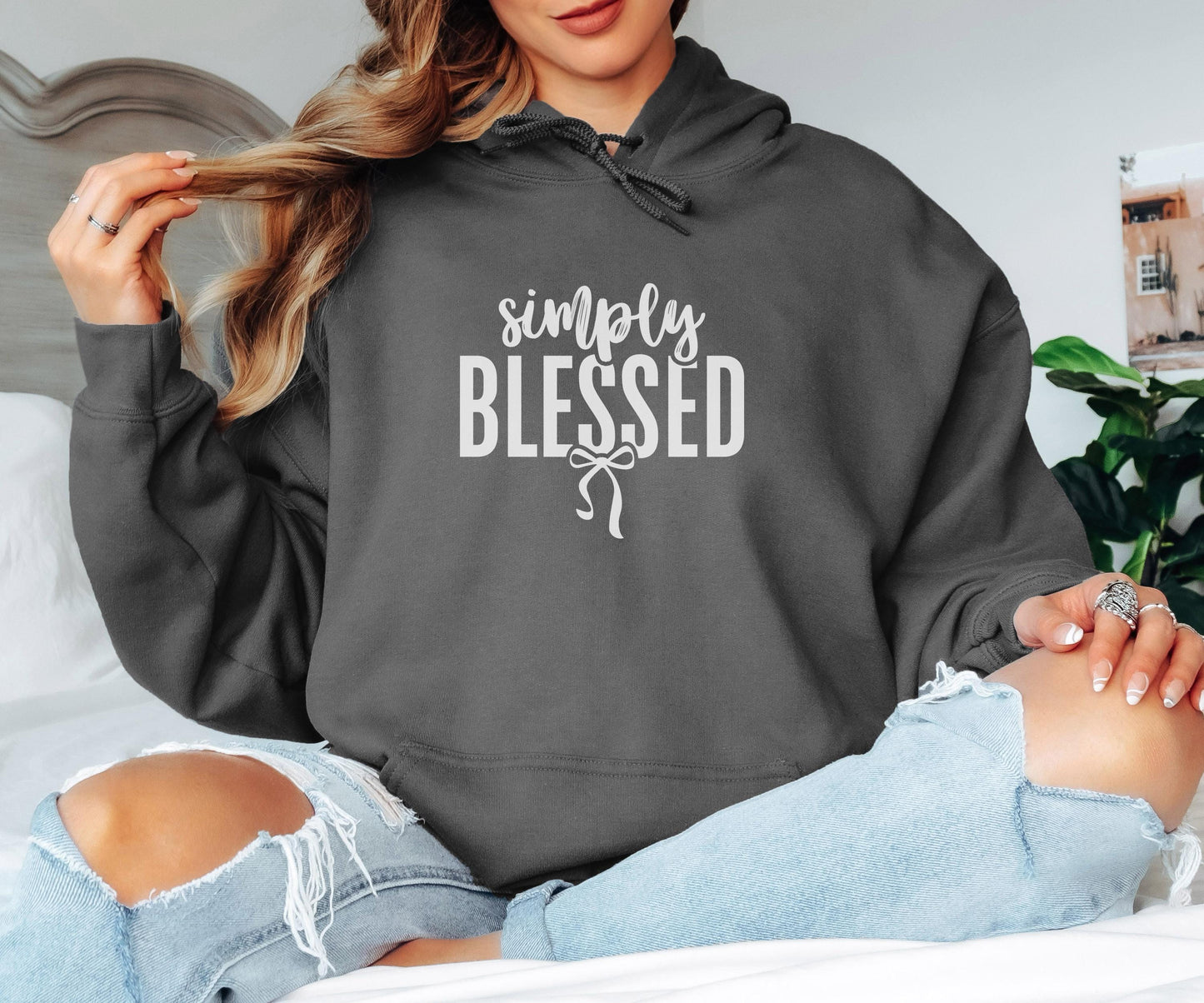 Simply Blessed Bow - Christian Apparel Bible Verse Clothing Unisex Religious Gift