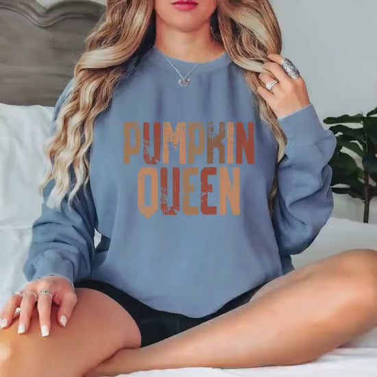 Pumpkin Queen Comfort Colors Shirt Fall Graphic Tee Autumn Cozy Season Sweatshirt Gift