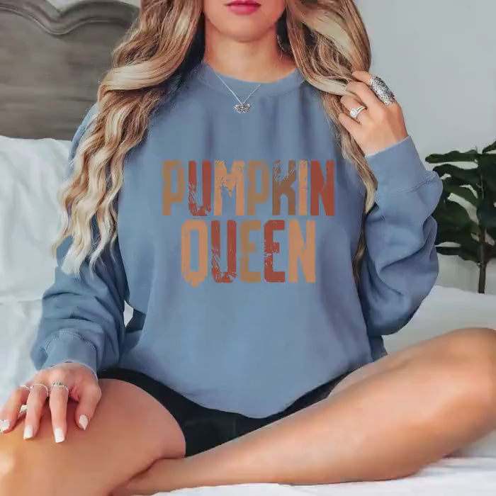 Pumpkin Queen Comfort Colors Shirt Fall Graphic Tee Autumn Cozy Season Sweatshirt Gift