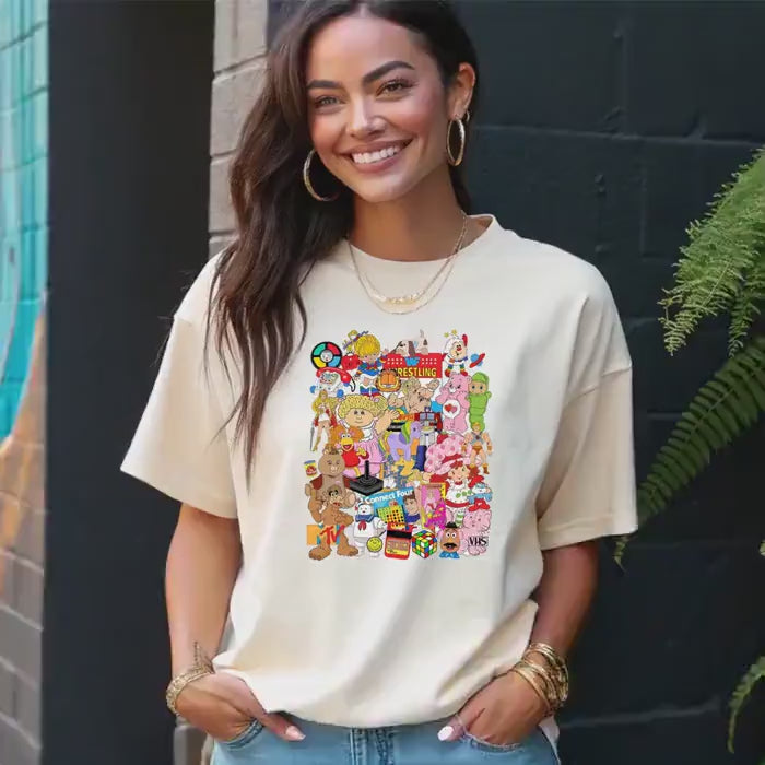 80s T-Shirt Nostalgia Vintage Retro Graphic Tee Throwback Pop Culture Toys Characters Shirt