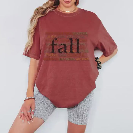 Fall Words Tee Comfort Colors - Garment Dyed Fall Crewneck Hoodie
