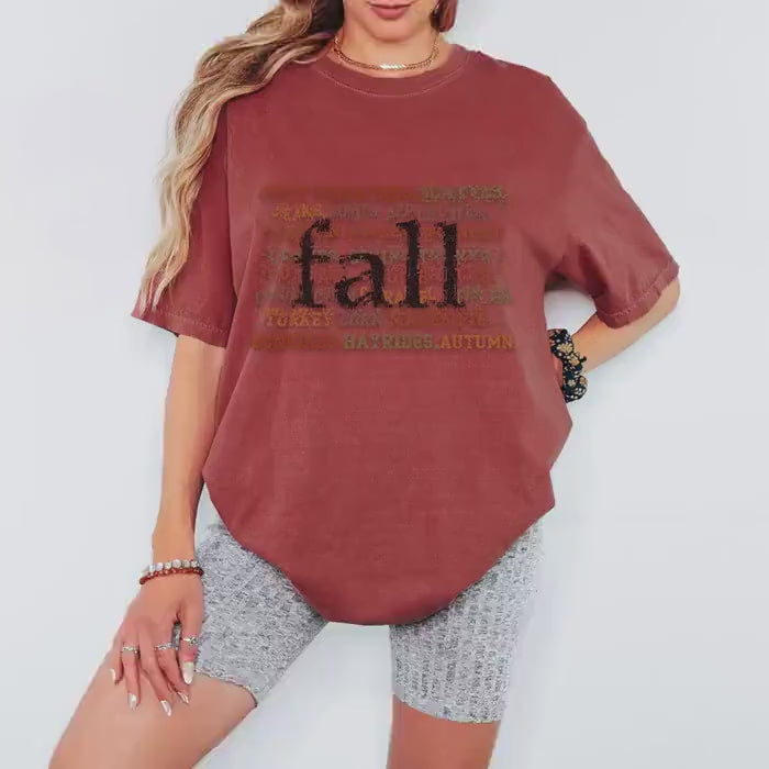 Fall Words Tee Comfort Colors - Garment Dyed Fall Crewneck Hoodie