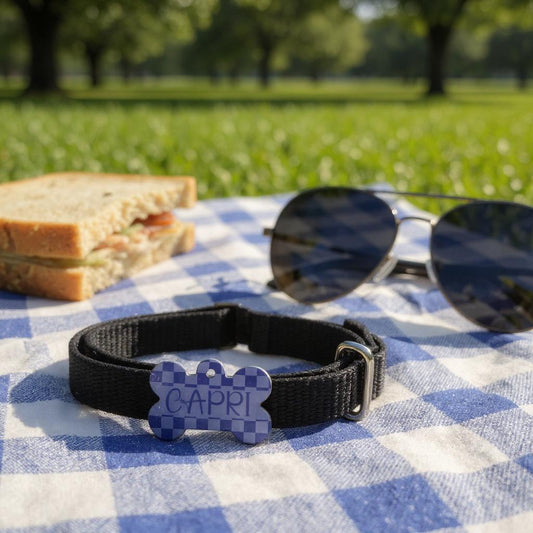 Custom Dog Tag for Pets, Personalized Colorful Checkerboard Pattern Pet ID Tags with Free Shipping